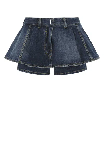 Givenchy Woman Denim Shorts In Blue