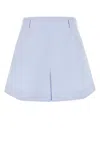Givenchy Light Blue Embroidered Cotton Shorts In Blue