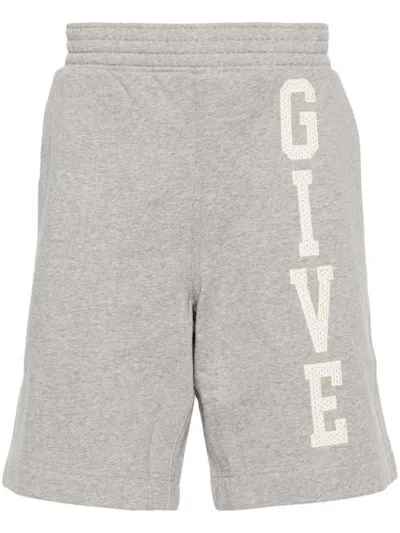 Givenchy Mélange-effect Track Shorts In Grey