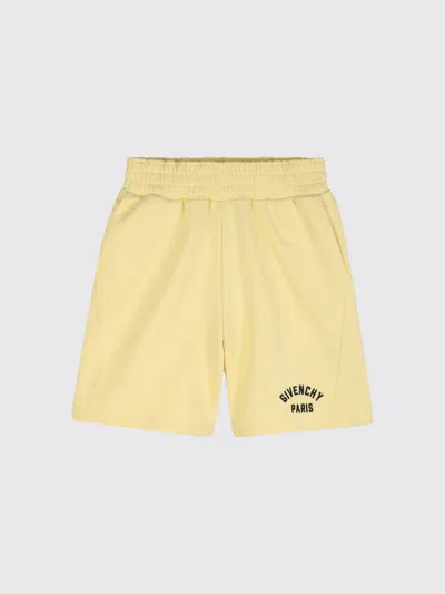 Givenchy Kids'  Cotton Shorts With Logo In Yellow