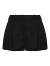 Givenchy Wool Bermuda Shorts Front Pleats Belt Loops In Black