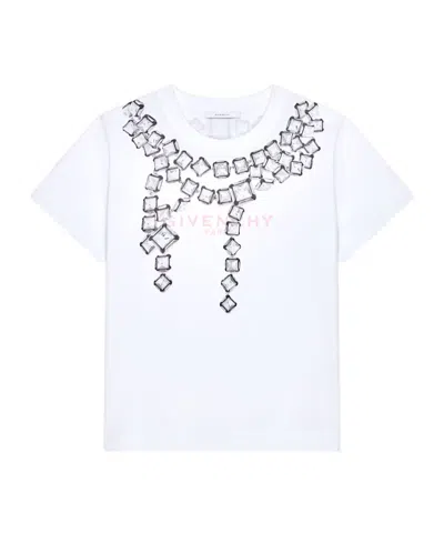 GIVENCHY GIVENCHY DECONSTRUCTED CRYSTALS PRINTED CREWNECK T-SHIRT