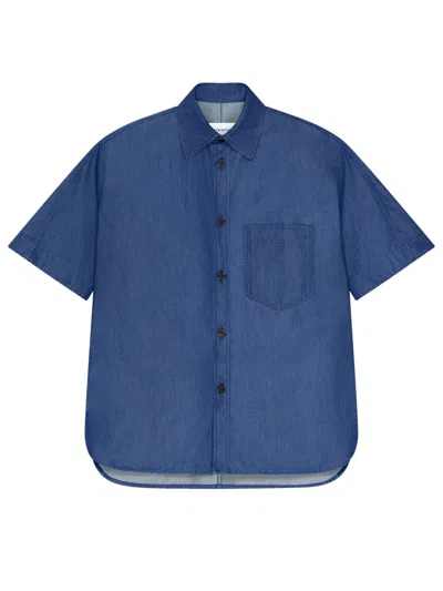 Givenchy Short-sleeved Button-up Shirt (size M) In Blue