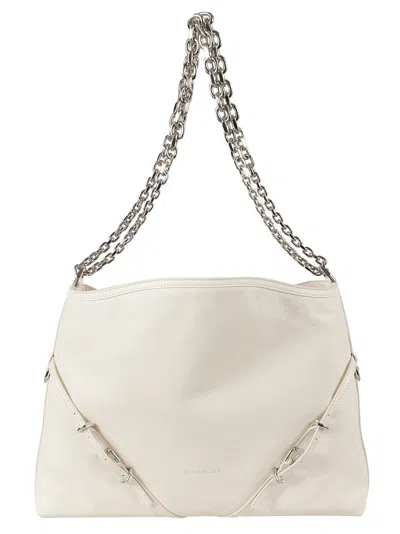 Givenchy Shoulder Bag In White Calf Leather In Gray