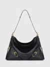 Givenchy Women Large Voyou Shoulder Bag In Shiny Leather In Black