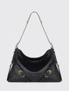 Givenchy Women Large Voyou Shoulder Bag In Shiny Leather In Black