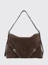Givenchy Brown Voyou Medium Suede Calf Leather Shoulder Bag In Brown