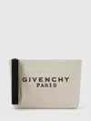 Givenchy Womens Beige Black Brand-print Cotton-blend Pouch In Neutral