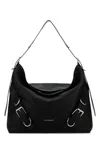 Givenchy Crocodile Effect Foldover Shoulder Bag In Black