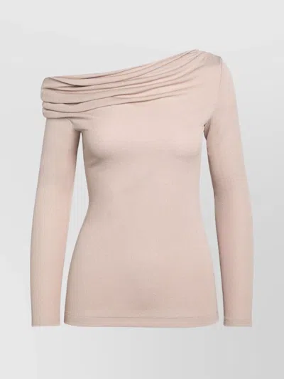 GIVENCHY SHOULDER-BARING SWEATER WITH DRAPED ASYMMETRIC DETAIL