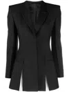 Givenchy Shoulder-pads Wool-mohair Blazer In Black