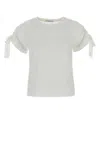 Givenchy White Gathered Shoulder T-shirt In White