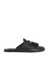 Givenchy Black Leather Slippers In Black