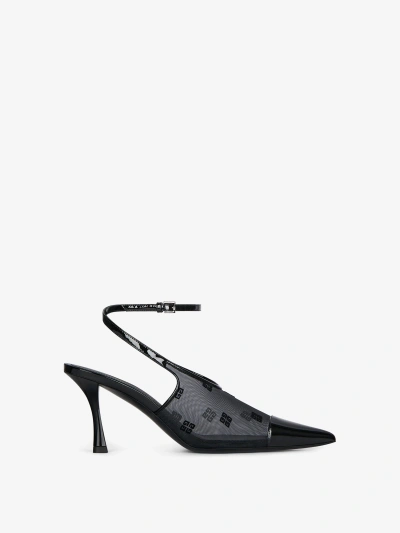 Givenchy Show 75 Black Mesh Slingbacks