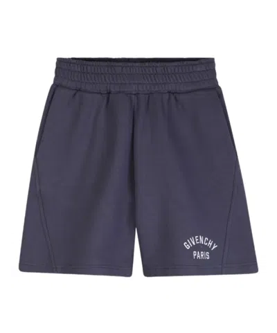 Givenchy Kids Cotton Logo Sweat Shorts In Gray