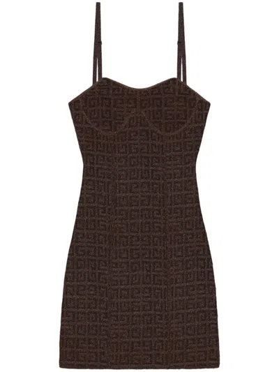 Givenchy Signature 4g Jacquard Minidress In Brown