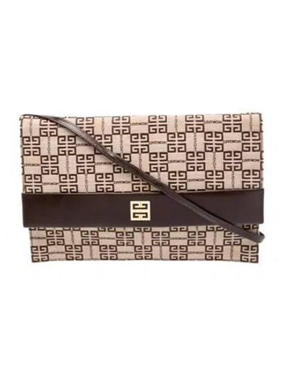 Pre-owned Givenchy Signature Crossbody Bag Vintage In Brown
