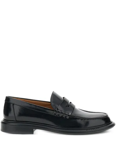Givenchy Signature Leather Flat Shoes For Men In Black