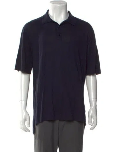 Pre-owned Givenchy Signature Logo Collar Polo Shirt In Black