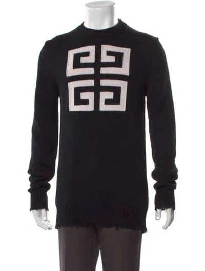 Pre-owned Givenchy Signature Logo Graphic Print Pullover In Black