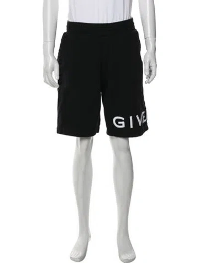 Pre-owned Givenchy Signature Logo Jogger Shorts In Black