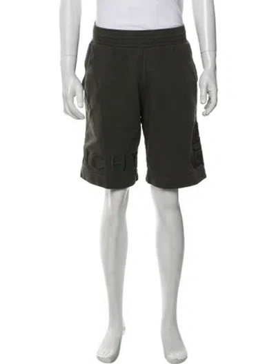 Pre-owned Givenchy Signature Logo Jogger Shorts In Green