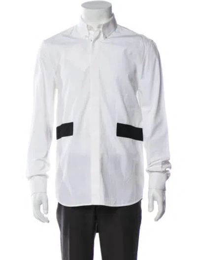 Pre-owned Givenchy Signature Logo Long Sleeve Tuxedo Shirt In Multi