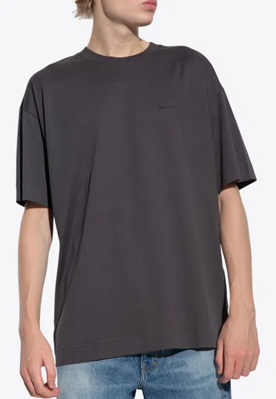 Givenchy Signature Logo T-shirt In Gray