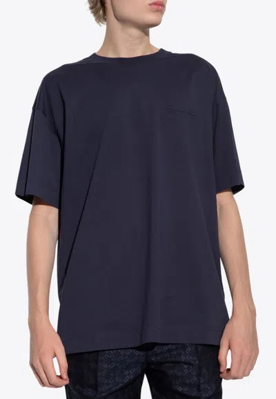 Givenchy Signature Logo T-shirt In Navy