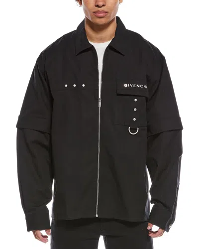 Givenchy Signature Zip Overshirt In Black