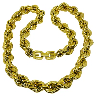 Pre-owned Givenchy Signed Gold Plated Massive Twisted Rope Chain Designer Necklace In Multi