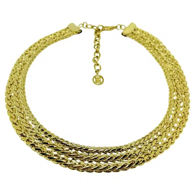 Pre-owned Givenchy Signed Vintage Gold Tone Massive Chain Designer 80's Necklace In Multi