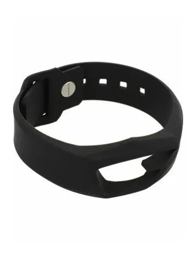 Pre-owned Givenchy Silicone Cuff Bracelet In Black