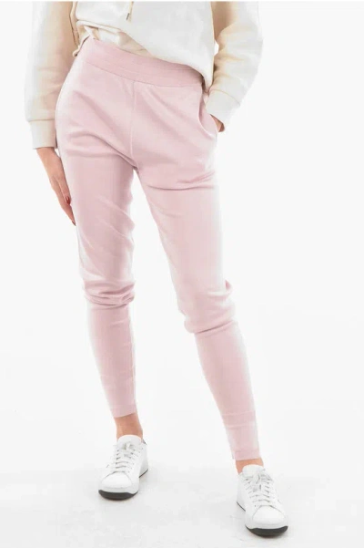 Givenchy Silk 2-pocket Leggings With Embroidered Logo In Pink