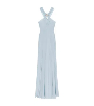 Givenchy Evening Dress In Silk With 4g Detail In Green