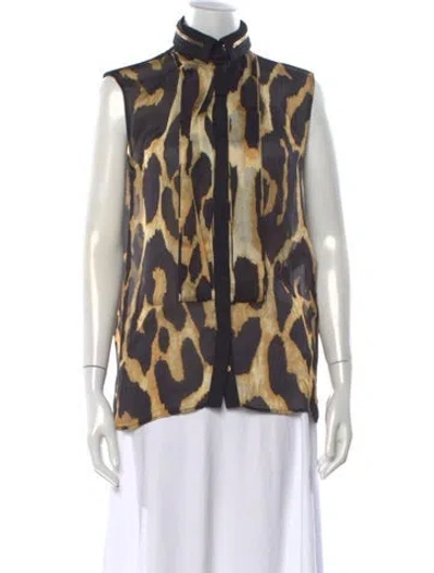 Pre-owned Givenchy Silk Animal Print Top In Multicolor