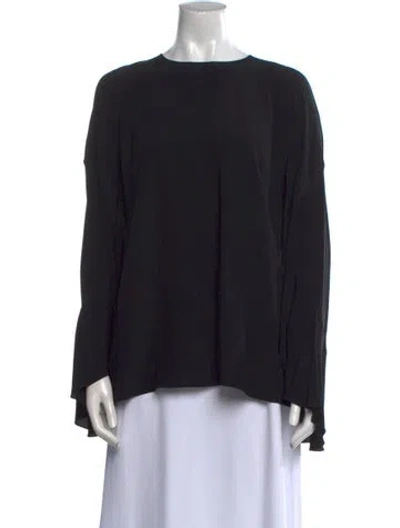 Pre-owned Givenchy Silk Bateau Neckline Blouse W/ Tags In Black