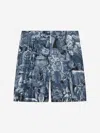 Givenchy Bermuda Shorts In Silk With Hubert Objects Print In Black
