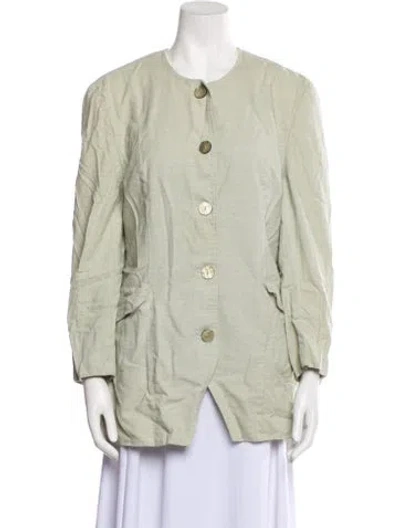 Pre-owned Givenchy Silk Blazer In Green