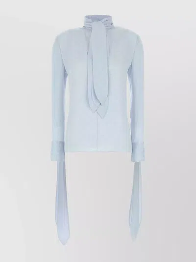 GIVENCHY SILK BLOUSE WITH BOW DETAIL AND HIGH NECK