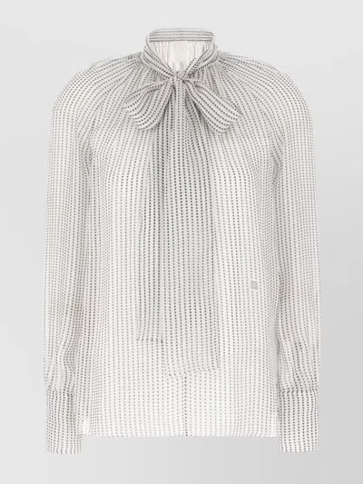 GIVENCHY SILK BLOUSE WITH POLKADOTS PRINT AND BOW