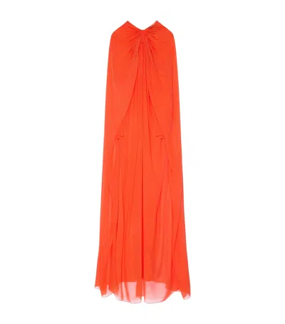 Givenchy Long Sleeve Cape Dress In Orange