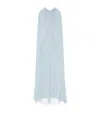 Givenchy Evening Cape Dress In Silk Georgette With Pearls