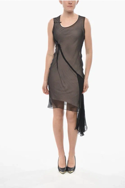 Givenchy Silk Chiffon Minidress With Side Drape In Multi