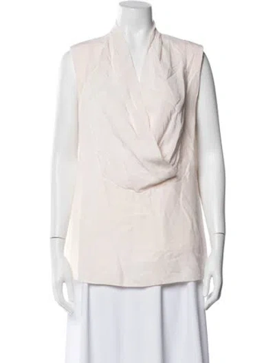 Pre-owned Givenchy Silk Cowl Neck Top In White