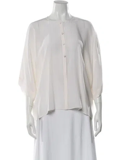 Pre-owned Givenchy Silk Crew Neck Blouse In Neutral