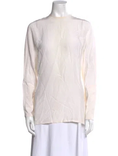 Pre-owned Givenchy Silk Crew Neck Blouse In Neutral