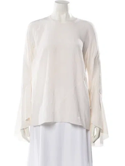Pre-owned Givenchy Silk Crew Neck Blouse In Neutral