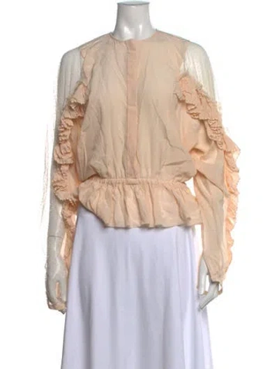 Pre-owned Givenchy Silk Crew Neck Blouse In Pink