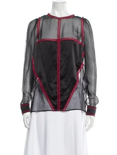 Pre-owned Givenchy Silk Crew Neck Top In Black